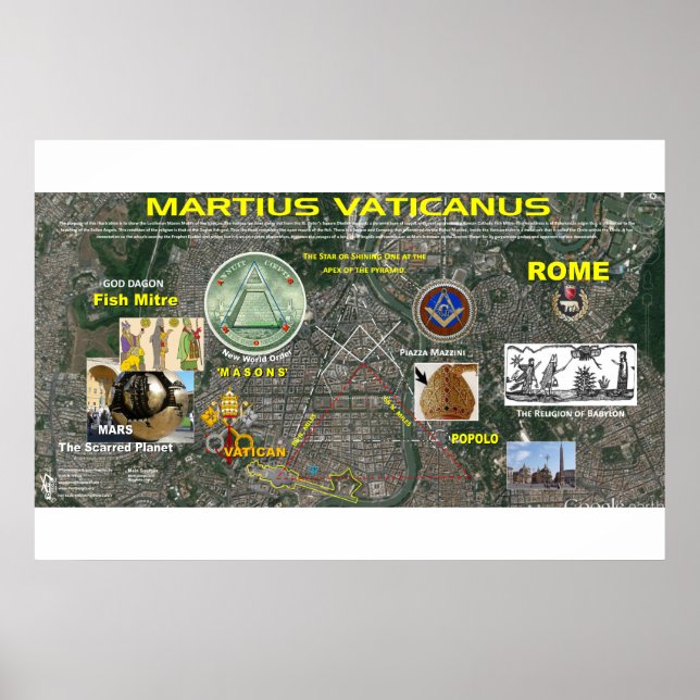 Póster Mapa de estrellas marciano-2 del Vaticano (Frente)
