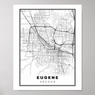 Póster Mapa de Eugene