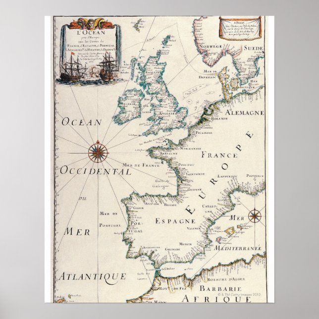 Póster Mapa de Europa (Frente)