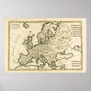 Póster Mapa de Europa de Guillaume Raynal