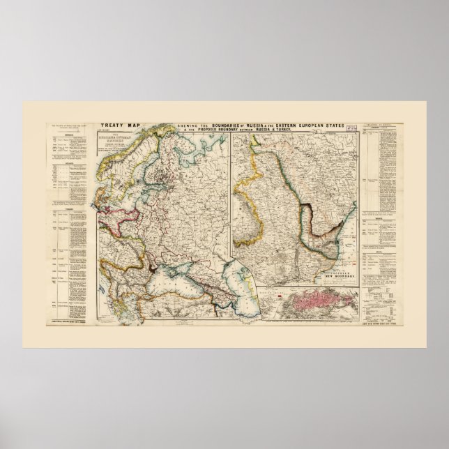 Póster Mapa de Europa Oriental (1856) (Frente)