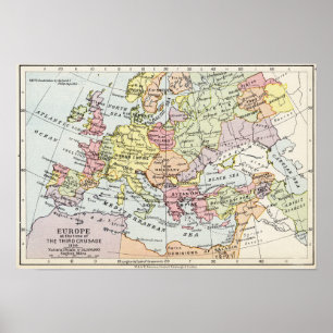 Póster Mapa de Europa   Tercera Cruzada