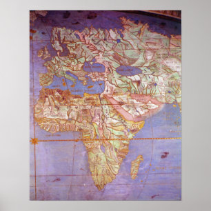 Póster Mapa de Europa y África