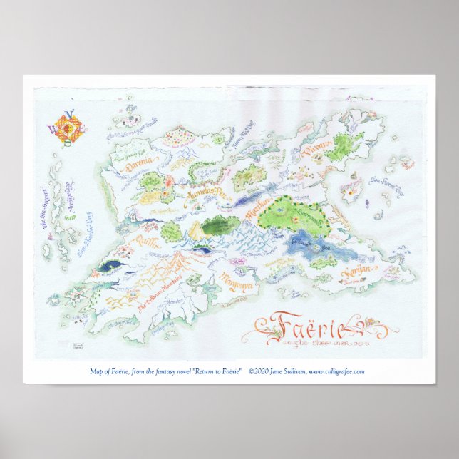 Póster Mapa de Faërie (Frente)
