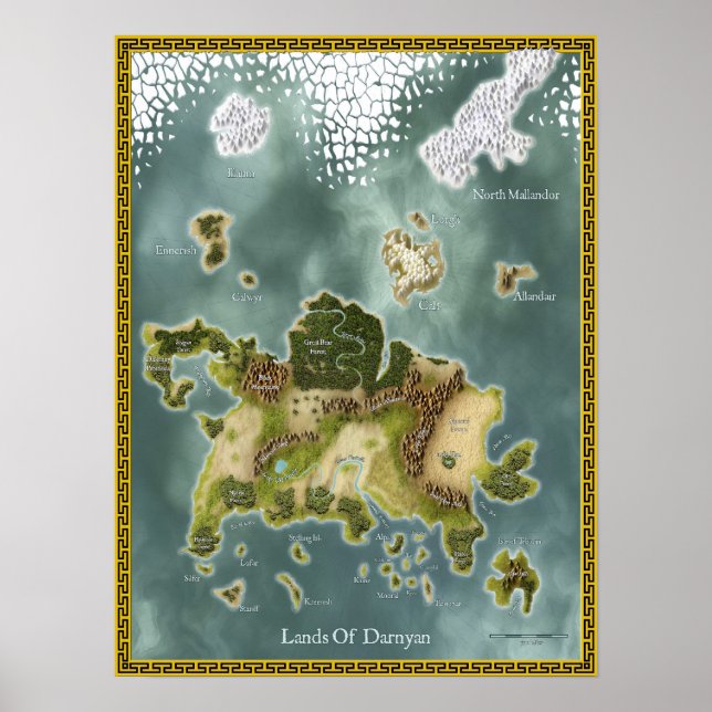 Póster Mapa De Fantasías De Darnyan (Frente)