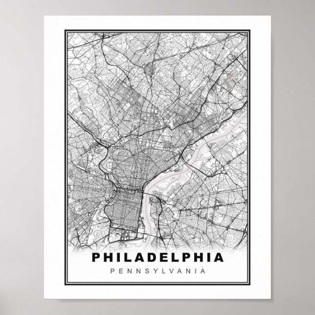 Póster Mapa de Filadelfia (Frente)