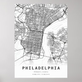 Póster Mapa de Filadelfia