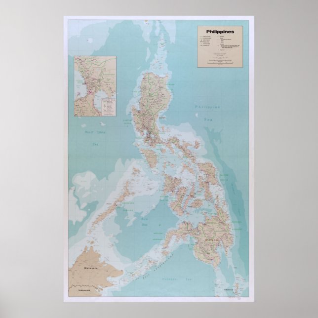 Póster Mapa de Filipinas (1990) (Frente)
