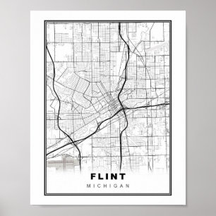 Póster Mapa de Flint