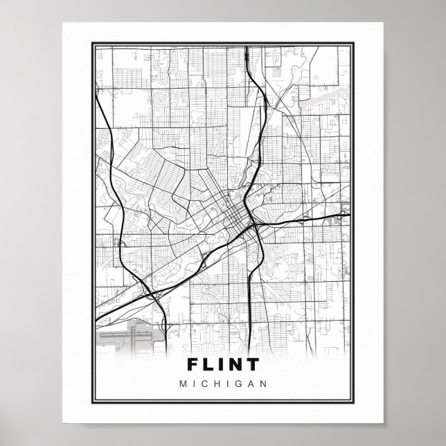 Póster Mapa de Flint (Frente)