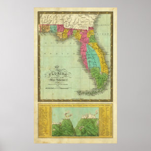 Póster Mapa de Florida