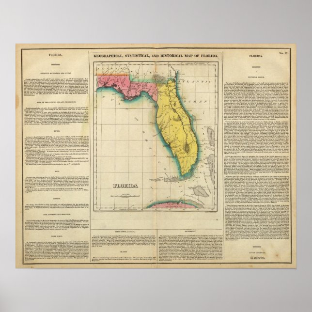Póster Mapa De Florida (Frente)