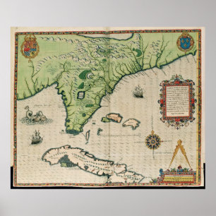 Póster Mapa de Florida, de 'Brevis Narratio'