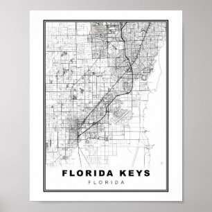 Póster Mapa de Florida Keys