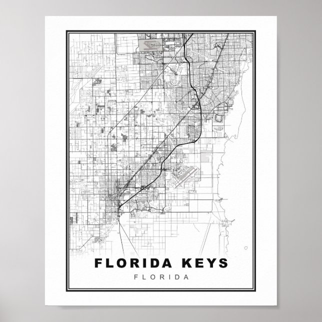 Póster Mapa de Florida Keys (Frente)