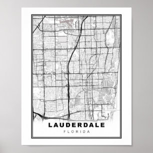 Póster Mapa de Fort Lauderdale