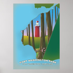 Póster Mapa de Fort Washington Park Maryland