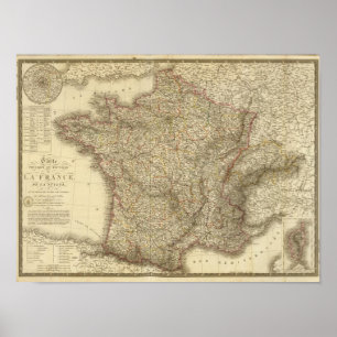 Póster Mapa de Francia