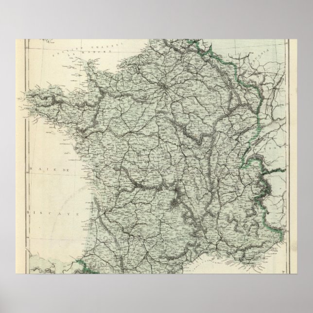 Póster Mapa de Francia (Frente)