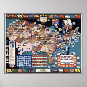 Póster Mapa de Fútbol del Vintage Albert Richard