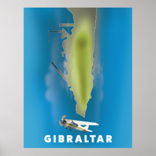 Póster Mapa de Gibraltar