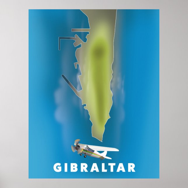Póster Mapa de Gibraltar (Frente)