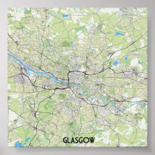 Póster Mapa de Glasgow