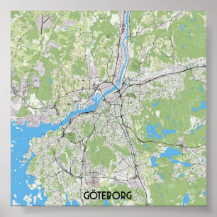 Póster Mapa de Gotemburgo