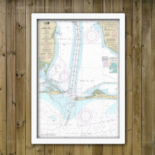 Póster Mapa de gráfico náutico 0f Bahía móvil, Alabama