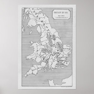 Póster Mapa de Gran Bretaña producido por Stanford's