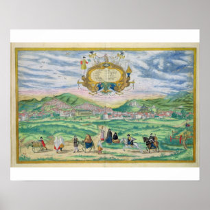 Póster Mapa de Granada, de "Civitates Orbis Terrarum"