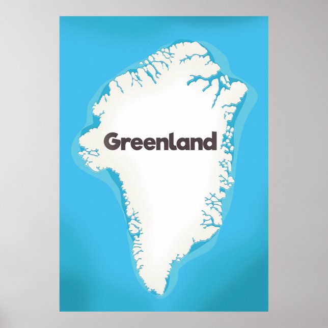 Póster Mapa de Groenlandia (Frente)