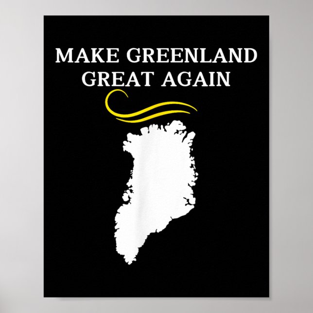 Póster Mapa de Groenlandia con el pelo de Trump (Frente)