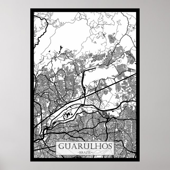Póster Mapa de Guarulhos Brasil (Frente)