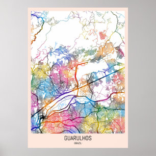 Póster Mapa de Guarulhos Brasil