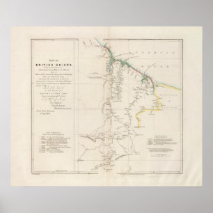 Póster Mapa de Guayana británica
