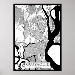 Póster Mapa de Guayaquil Ecuador
