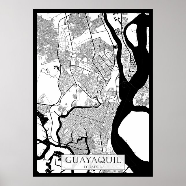 Póster Mapa de Guayaquil Ecuador (Frente)
