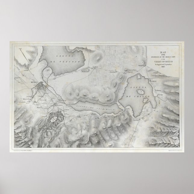 Póster Mapa de Guerra de México (Frente)