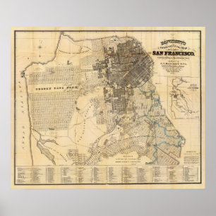 Póster Mapa de Guía oficial de Bancroft en San Francisco