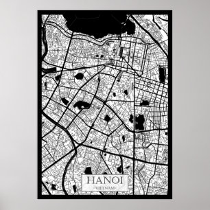 Póster Mapa de Hanoi Vietnam
