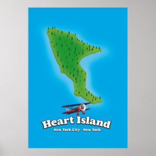 Póster Mapa de Hart Island Nueva York Nueva York