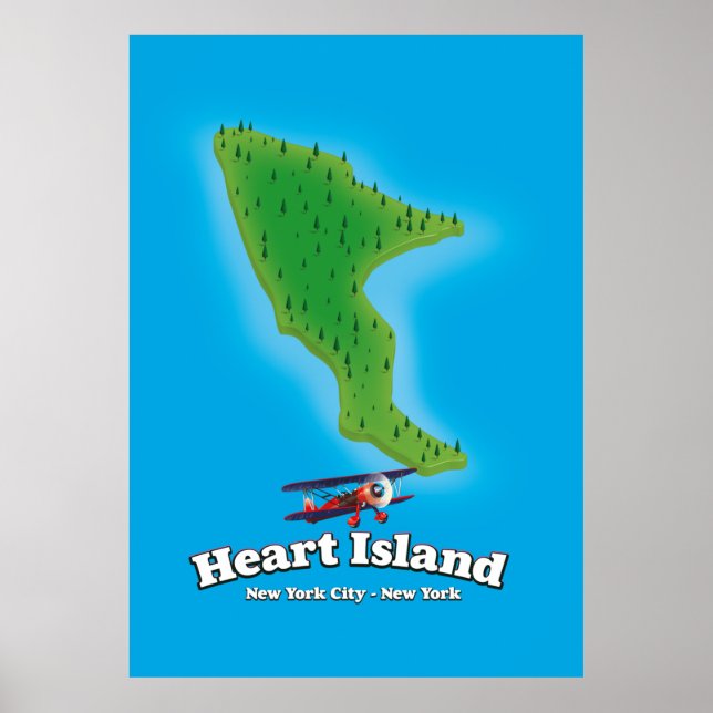 Póster Mapa de Hart Island Nueva York Nueva York (Frente)