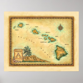 Póster "Mapa de Hawái"