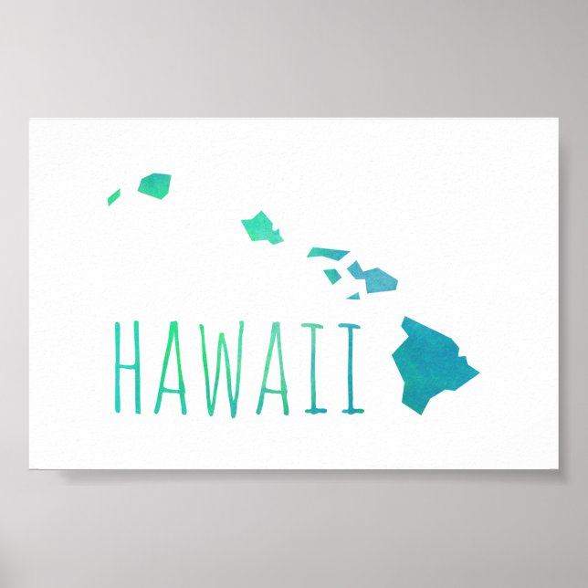 Póster Mapa de Hawaii (Frente)