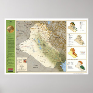 Póster Mapa de hechos del Iraq - 1994