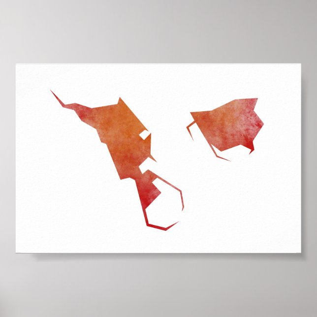 Póster Mapa de Helgoland (Frente)
