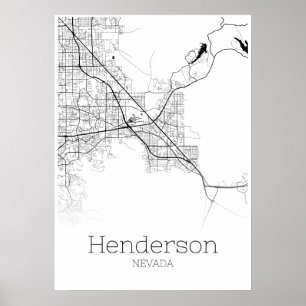 Póster Mapa de Henderson - Nevada - Poster de Mapa de la 