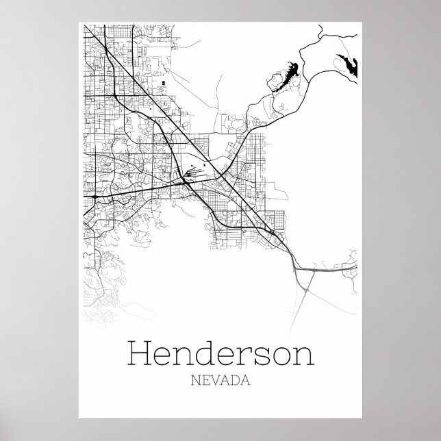Póster Mapa de Henderson - Nevada - Poster de Mapa de la  (Frente)