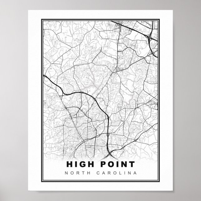 Póster Mapa de High Point (Frente)